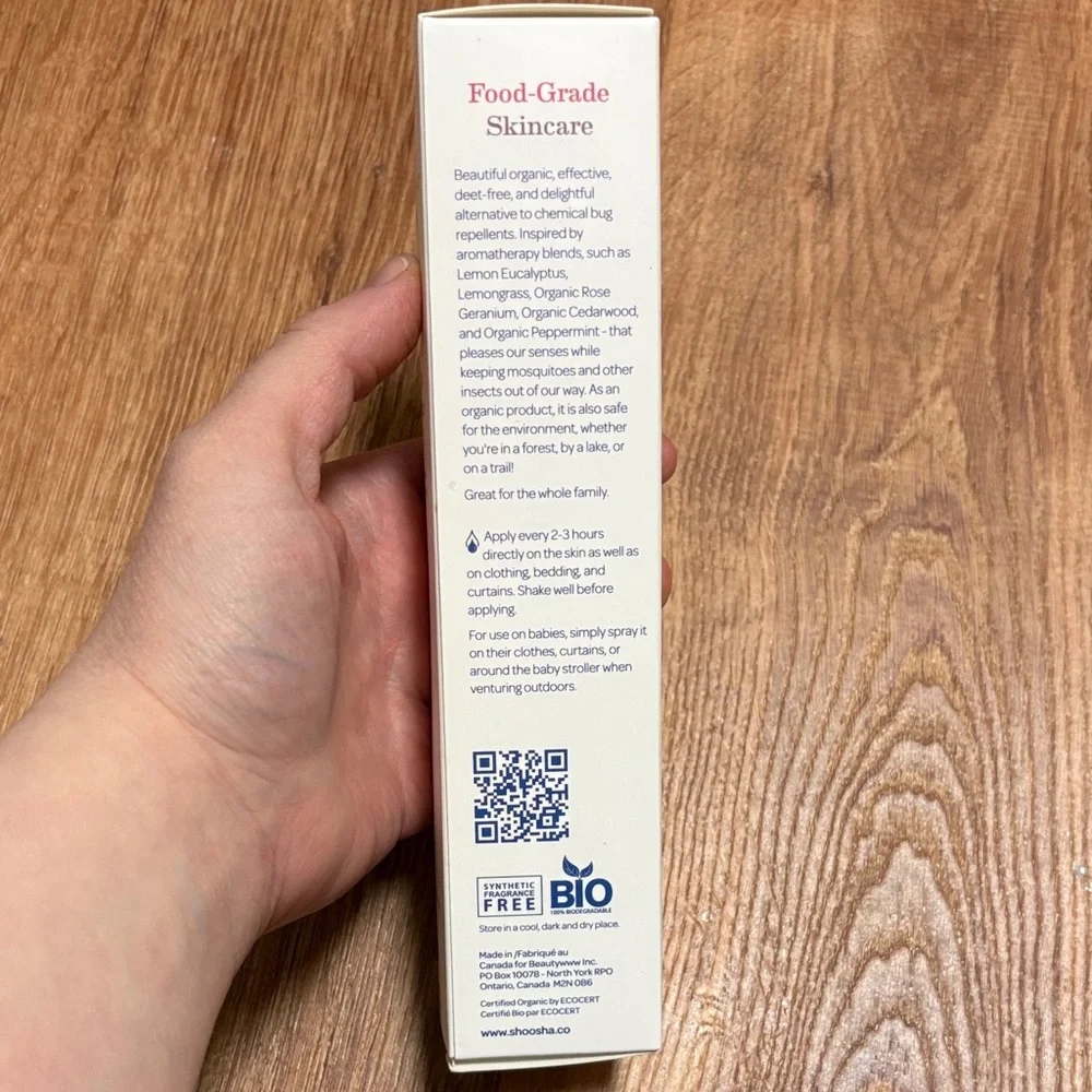 Shoosha Organic Lemon Eucalyptus Summer Spray NWT